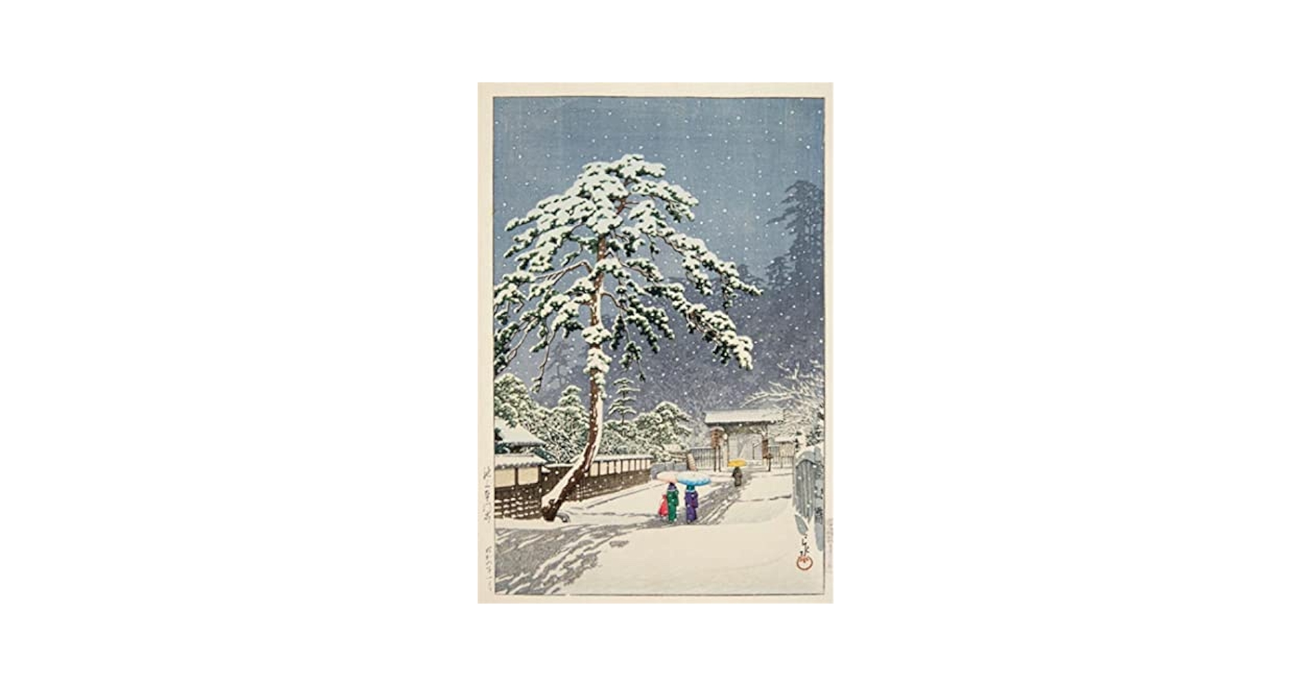 Amazon.co.jp: 川瀬巴水 池上本門寺 56×38cm 大サイズ 複製